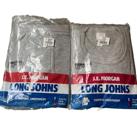 J.E. Morgan Men's Long Johns Thermal Set XL Long Sleeve Shirt & Pant USA 80s NOS - Picture 11 of 12